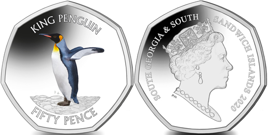 South Georgia and South Sandwich Islands 50 pence 2020 - King Penguin