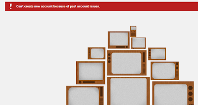 Youtube Error "Can't create new account because of past account issues"-Unsolved