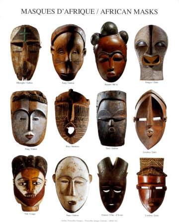 african masks paintings. MS: African Masks