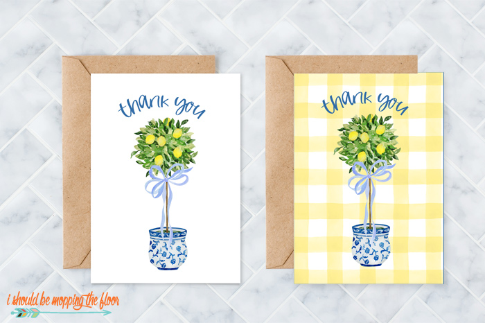 Topiary Thank You Cards