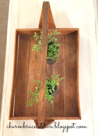 vintage wooden flower trug