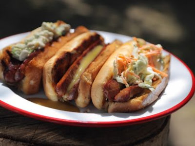 http://www.foodnetwork.com/recipes/daphne-brogdon/split-hot-dogs-with-butter-toasted-buns-and-homemade-toppings.html