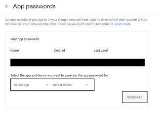 Generate a new App password for FreeNAS and copy it to the clipboard.