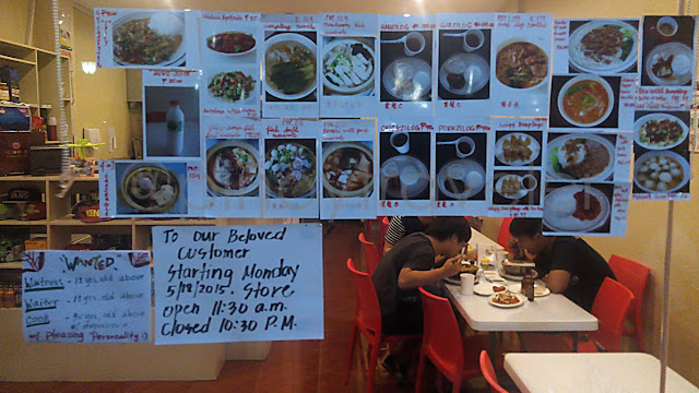 wall mounted menu with pictures at Jolly Panda Chinese Restaurant in Cebu