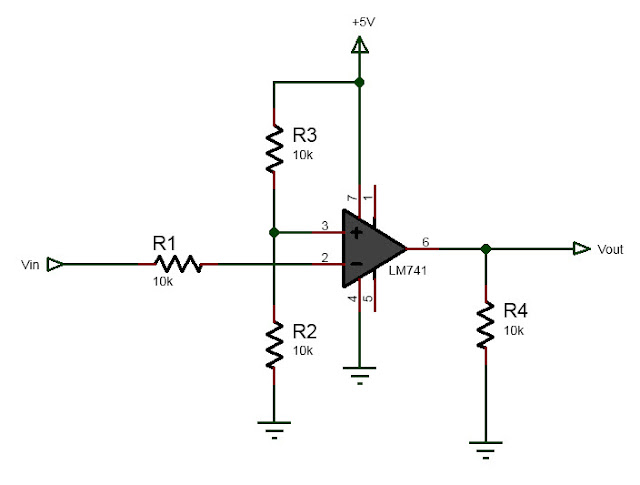 under voltage LM741 op-amp comparator circuit diagram