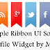 Simple and Stylish Ribbon UI Social Profile Widget v1.0 by MJN For Blogger..