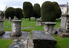 A random collection or a formal avenue of yews in Painswick, Gloucestershire