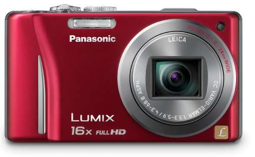 Panasonic Lumix DMC-ZS10 14.1 MP Digital Camera with 16x Wide Angle Optical Image Stabilized Zoom and Built-In GPS Function (Red)