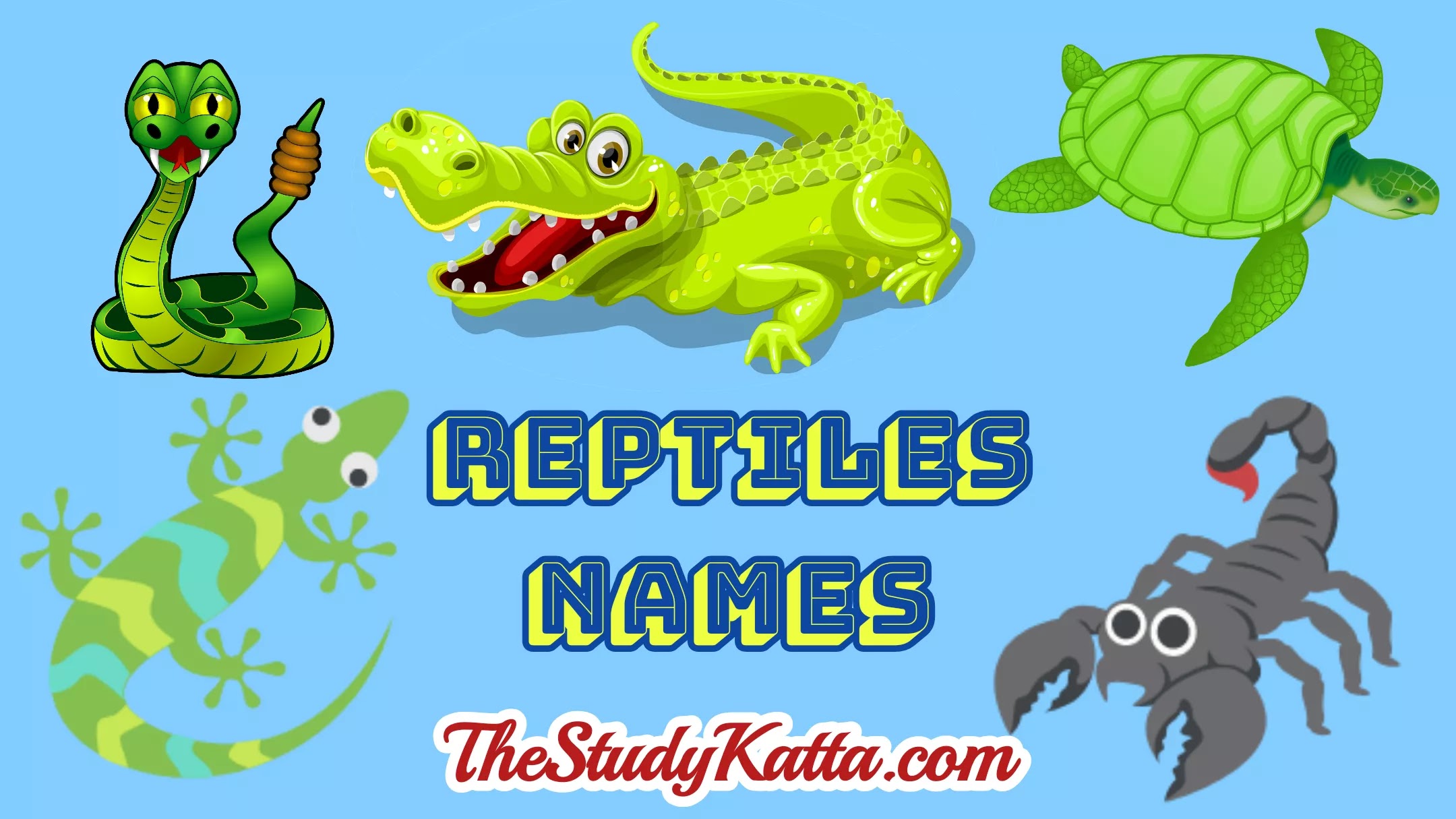 Reptiles Names for kids |  सरपटणारे प्राणी