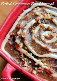 Baked Cinnamon Bun Oatmeal (Single Serving) from Jo and Sue