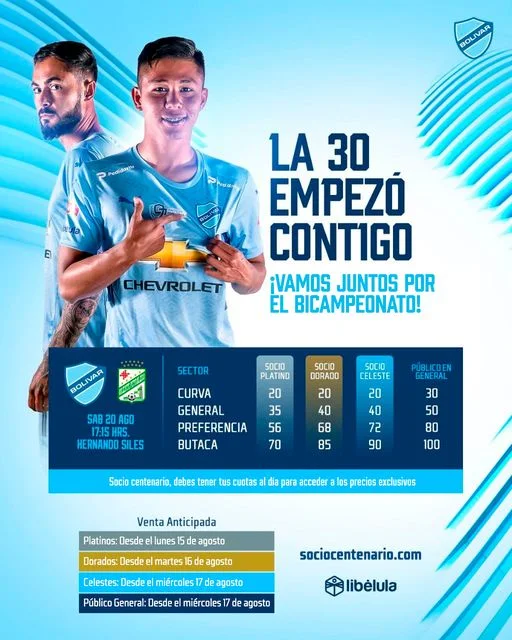 Venta de Entradas Bolivar vs Oriente Petrolero