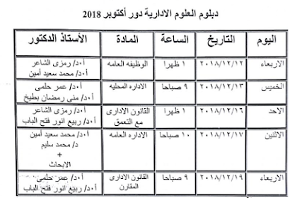 جدول امتحانات كلية تجارة جامعة عين شمس 2018