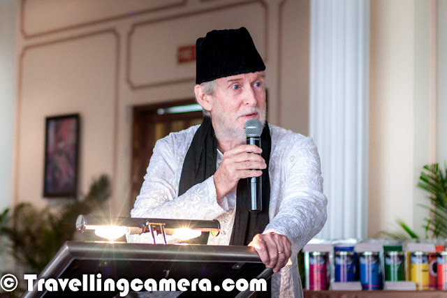 It was a beautiful evening when Tom Alter was presenting great poerty at Le Meridien, New Delhi. Travellingcamera team was also invited. This Photo Journey shares some moments from the same evening. We also shot some videos which are yet to be processed & shared. So let's enjoy these photographs and share your feedback/suggestions.Which version do you like ? The Black & White one or colored version? Above photograph shows two of my favorite people from the evening - Tom Alter & Shreen, both are awesome poets ! Above photograph shows the moment when Shreen asked him to guess her name. Actually she has done a play with Tom Alter and she gave different hints to guess the name & recall about their last meeting. I loved this interaction.This was first time I was seeing Tom Alter live in front of me. Three years back, I went to Alliance Francaise to watch Mirza Galib but cast was different, so missed seeing him.Tom Alter was here with the Tea Expert Anamika Singh/ With amazing poetry by Tom Alter, we had amazing Anandini Tea at Le Meridien, Delhi.Tom had a fabulous entry into the hall where everyone was waiting eagerly to see him & listen to his poetry. He also presented poems written by other famous poets !!His poems were quite apt for the whole environment and theme of the evening !Tom Alter is native of Mussoorie and the son of American Christian missionaries of English and Scottish ancestry and has lived for years in Mumbai and the Himalayan hill station of Landour. His father was born in Sialkot, now in Pakistan. His elder sister Martha Chen has a PhD in Sanskrit and his brother John is a poet and a teacher. He studied at the Film and Television Institute of India. His major inspiration to enter films was Rajesh Khanna.During the evening he presented different poems along with appropriate songs. It was quite apt from his impressions that he quite enjoys poems & music. His presence really changes the whole environment of the hall full of media, Bloggers & tea lovers etc.Check out more about Tom Alter @ http://en.wikipedia.org/wiki/Tom_Alter