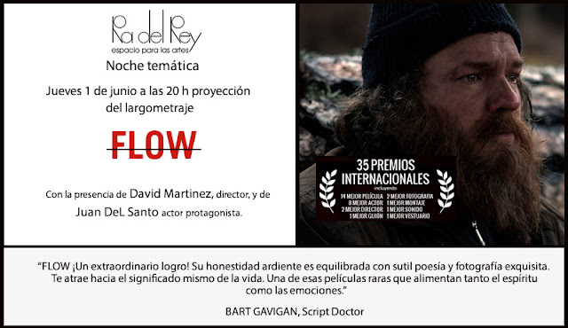 Foto de la invitación a la proyección de Flow en la Galería Ra Del Rey