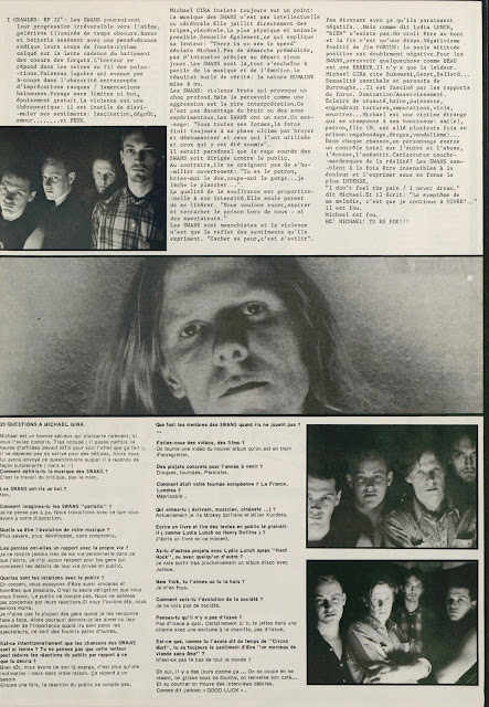 SWANS - INTERVIEW 1986 - HELLO HAPPY TAXPAYER Zine