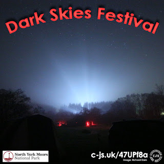 Dark night sky in the countryside, text reads: Dark Skies Festival