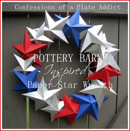 CONFESSIONS OF A PLATE ADDICT Pottery Barn Inspired 3-D Paper Star Wreath