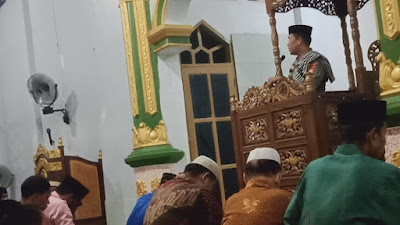 Menyambut Bulan Suci Ramadhan, Kapolsek Herlang Ceramah Dimasjid Babur Rahman Tanuntung