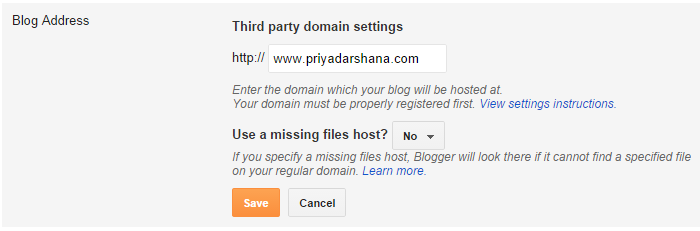 Third Party Domain Settings