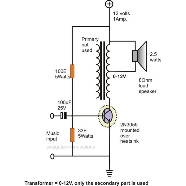 Simple Power Amplifier Circuit: Audio Power Amplifier Circuit