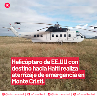 Helicóptero de EE.UU con destino hacia Haití realiza aterrizaje de emergencia en Monte Cristi.