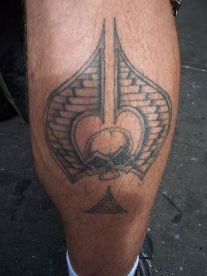 Lastly on his right calf Mike had this intricate ace of spades with a 