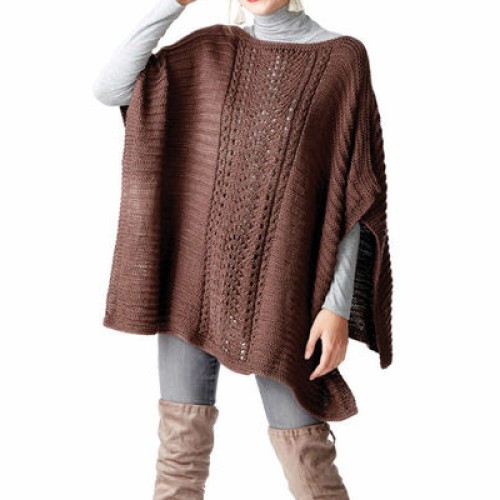 Lace Panel Poncho - Free Pattern 