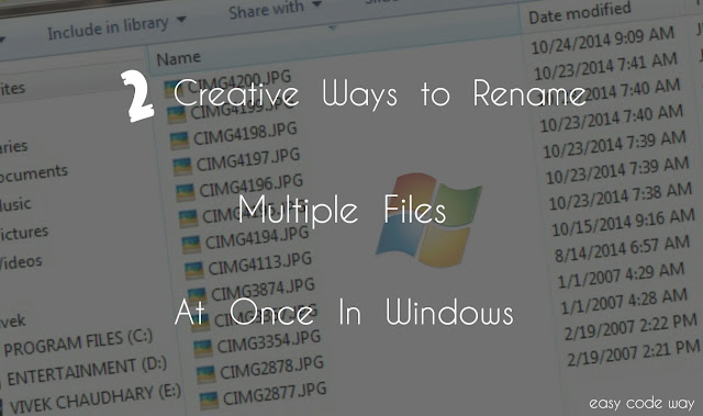 Rename multiple files at once in Windows