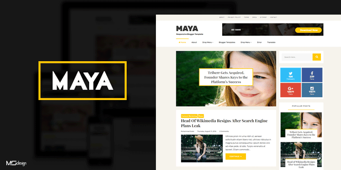 Maya Professional Blogging Blogger Template