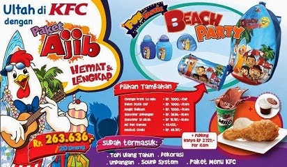 Paket Ulang Tahun KFC Birthday Ajib, Murah dan Lengkap
