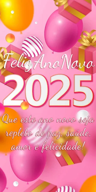 Cartão Feminino para Desejar Um Feliz Ano Novo 2025