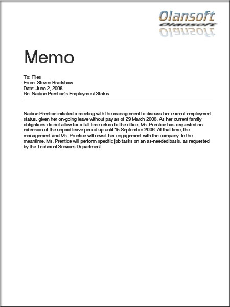 Welcome to Dynaprocom site: Task #3 (What is Memo is all 