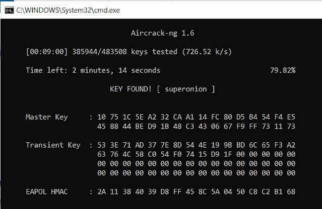 Aircrack-ng password found