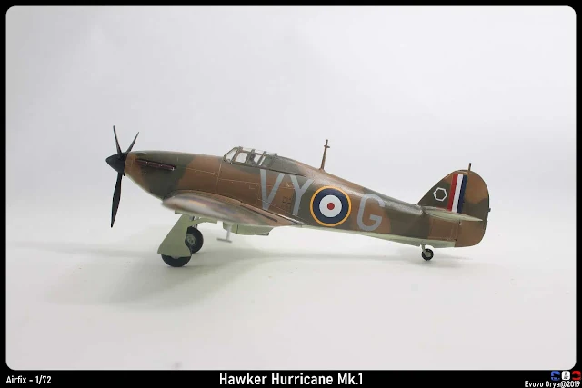 Maquette de l'Hurricane MkI d'Airfix au 1/72.