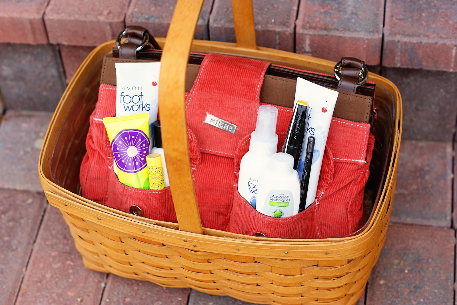 bathroom shower baskets Longaberger Basket with Miche Purse