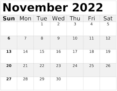 november 2022 calendar