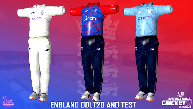 England ODI T20 Test HD Kit 2021 for EA Sports Cricket 07