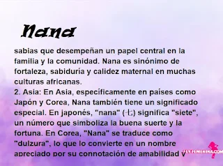 ▷ Significado del nombre Nana