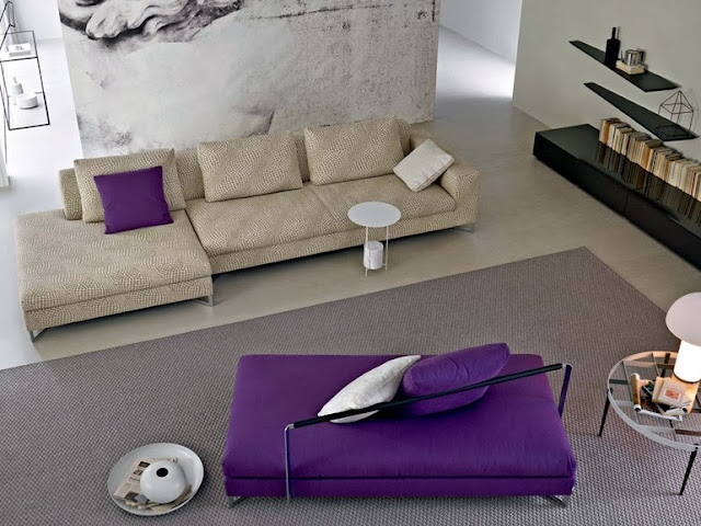 2 Purple sofa Thiết kế nội thất phòng khách