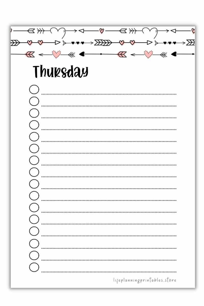 Thursday checklist pdf. Download it immediately and organize your Thursday tasks to be productive