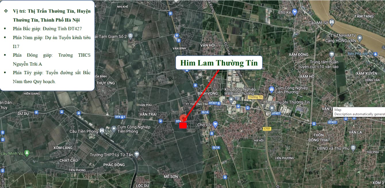 Vị trí Dự án Him Lam Thường Tín