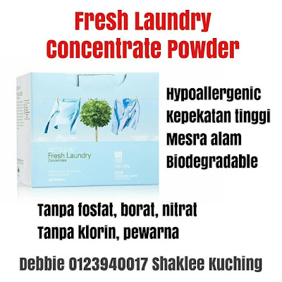 Fresh Laundry Concentrate Powder Shaklee - Sabun Basuh Baju Mesra Alam