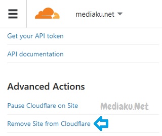 Menghapus Domain Di CloudFlare