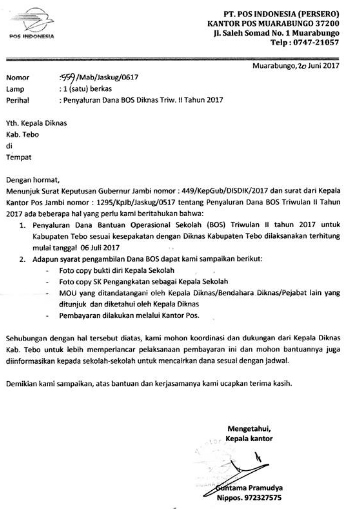 Jadwal dan Syarat Pencairan Dana BOS Triwulan II Tahun 2017 di