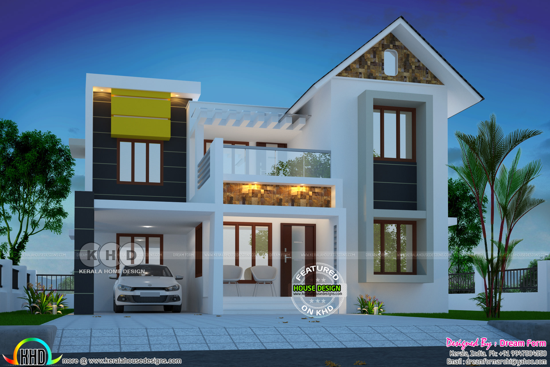 3 bedroom 1600  square  feet  mixed roof home  Kerala home  
