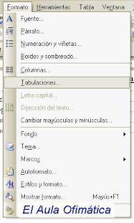 Tabuladores en Word