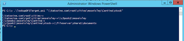 DFS lookup with powershell