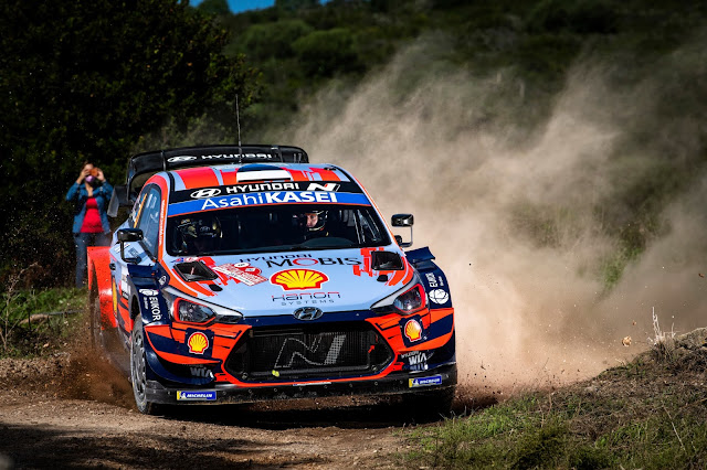 Ott Tanak on Rally Italy in a Hyundai WRCar