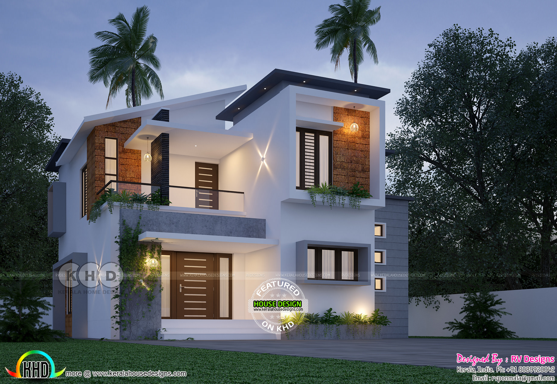 0 Square Meter Modern 4 Bhk House Design Kerala Home Design And Floor Plans 8000 Houses