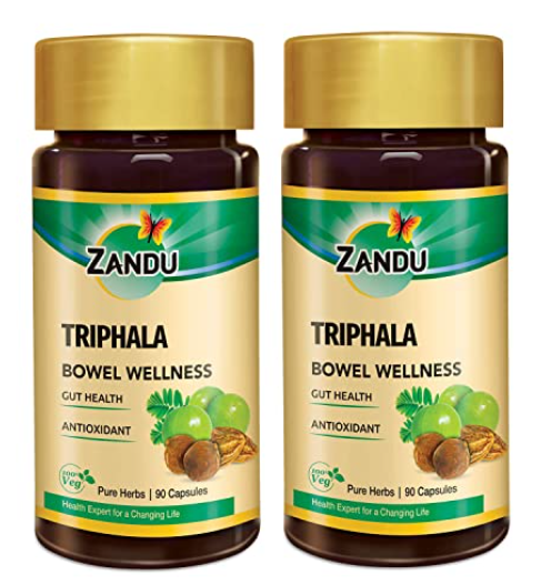 Zandu Triphala Capsules - 90 Veg Capsules (Pack of 2)